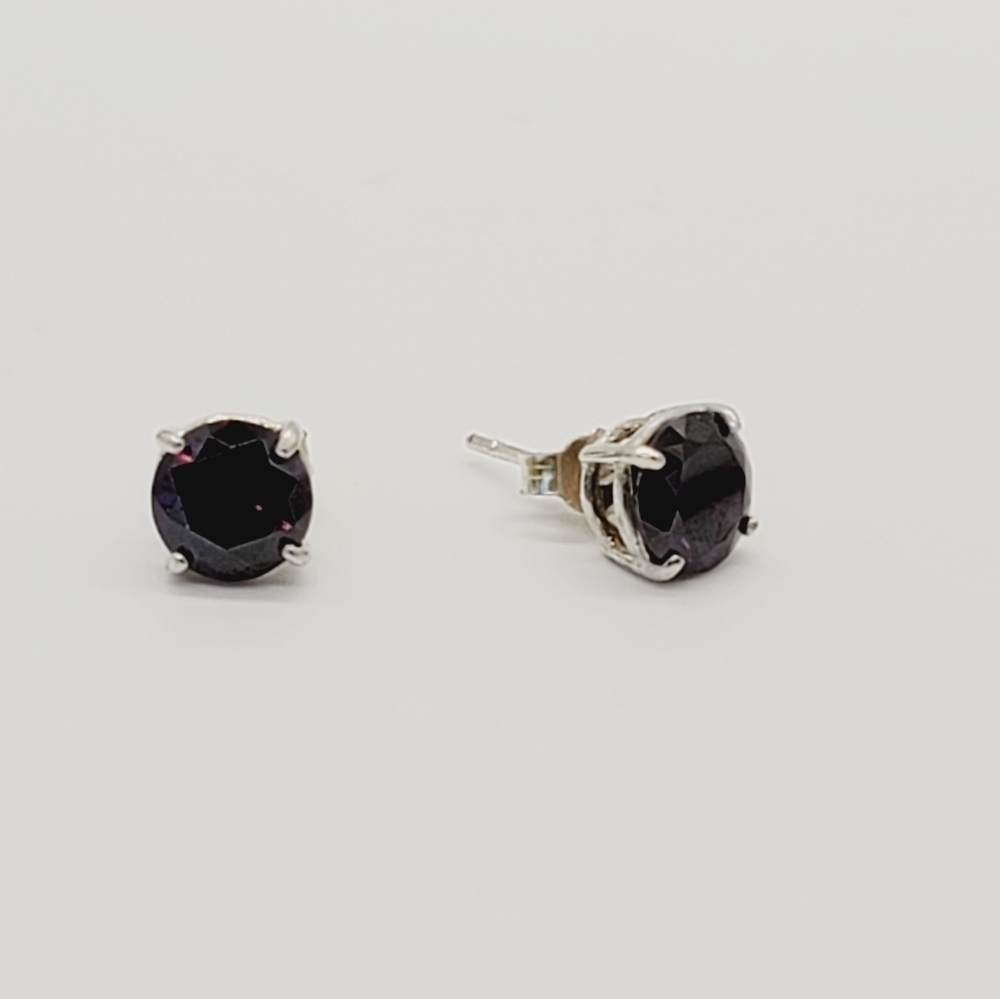 New Deep Purple CZ stud Earrings